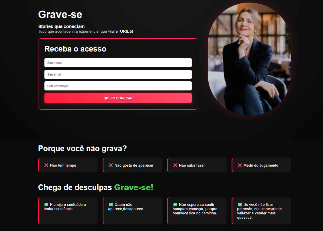 Exemplo de landing page